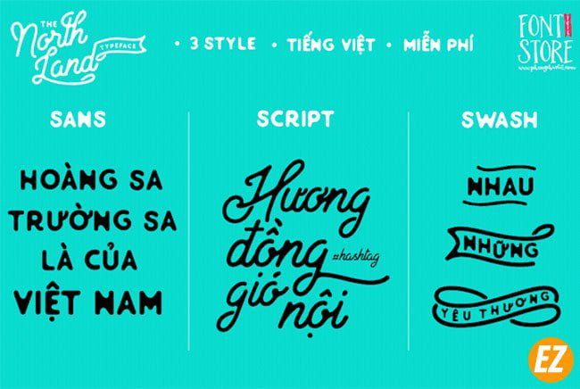 font north land - font chữ vintage - Font Fs north land