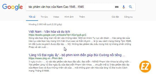 Cách tìm kiếm trong khoản thời gian