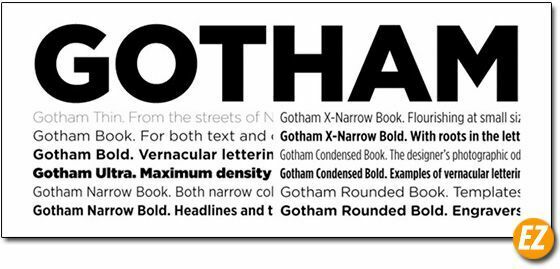 Font chữ Gotham Font Family Việt Hoá