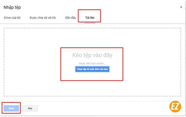 cách chuyển file excel trên google bảng tính