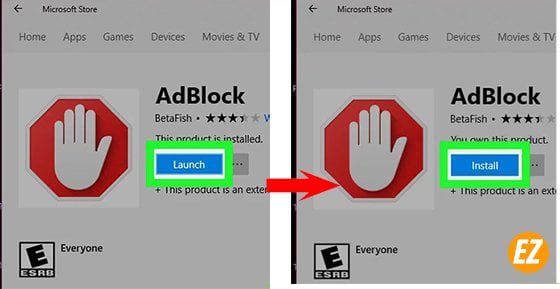 Cài đặt add on Adblock trên edge win 10