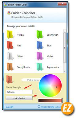 đổi màu thư mục bằng phần mềm folder colorizer