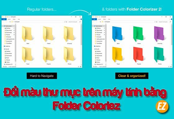 đổi màu thư mục bằng phần mềm folder colorizer