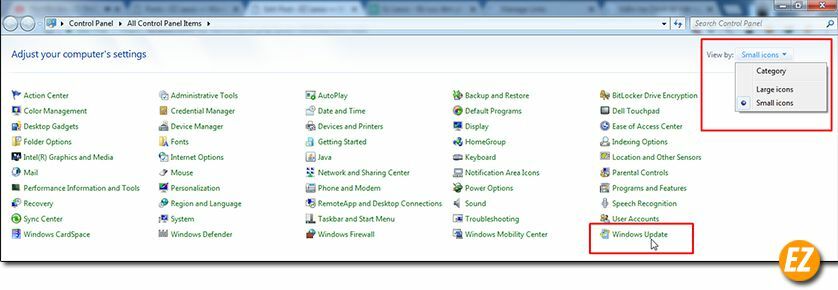 tắt chế độ update tự động trên windows 7