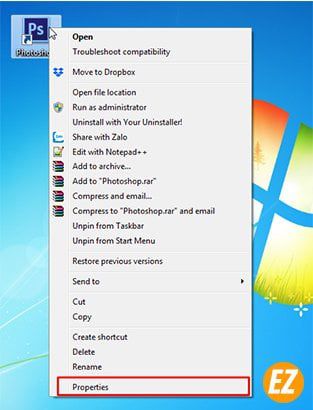 Tìm thư mục cài đặt phần mềm bằng icon desktop