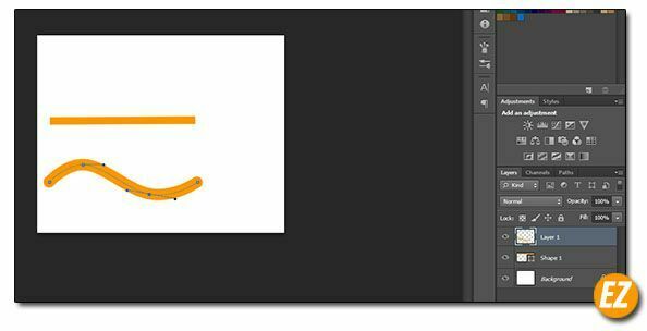 vẽ đường cong, đường thẳng trong photoshop