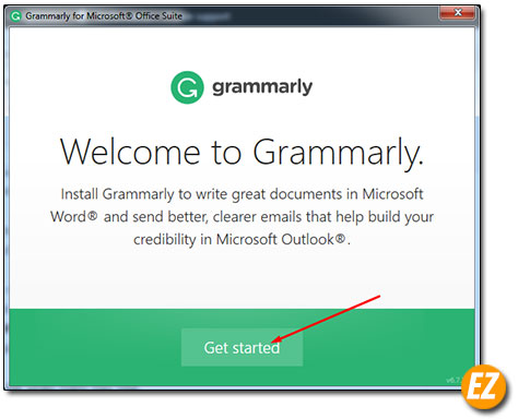 Bắt đầu cài đặt add in grammarly