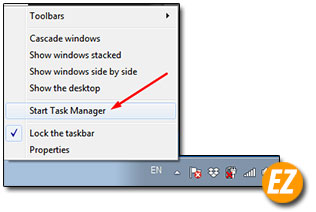 vào task manager