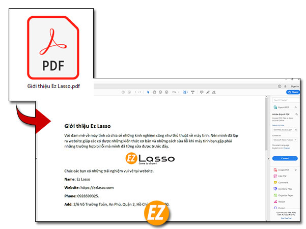 Mở file PDF trên Adobe Reader