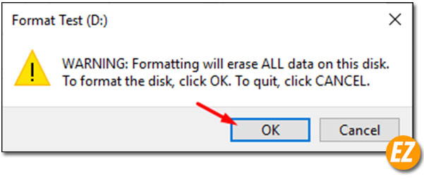Xác nhận format ổ cứng