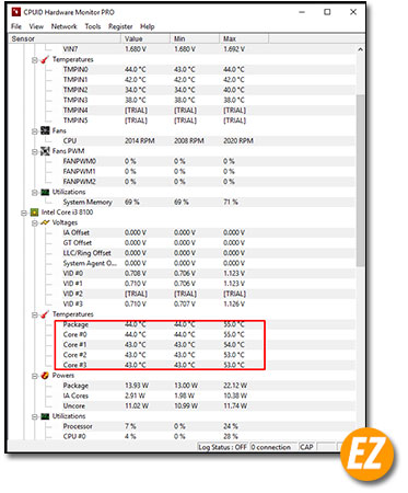 Xem nhiệt độ của CPU bằng phần mềm