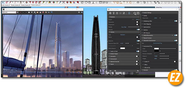 Giao diện Vray for sketchup