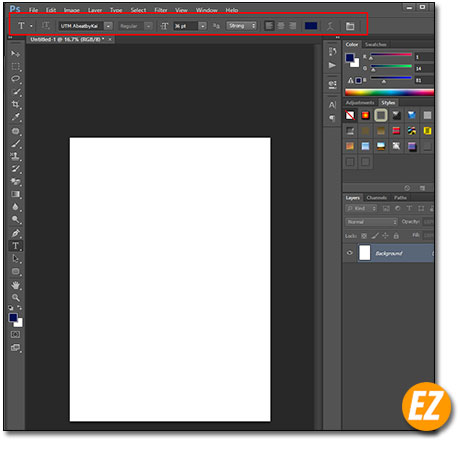 Các tuỳ chọn text trong photoshop