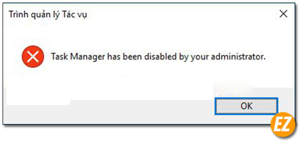 Thông báo không bật đuọc task manager