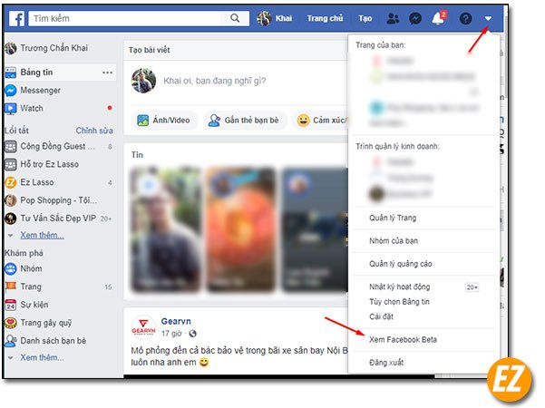 Thay đổi giao diện facebook mới