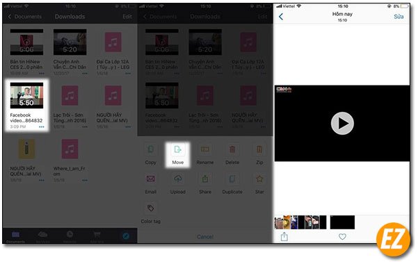 Di chuyển video tới thư viện iphone