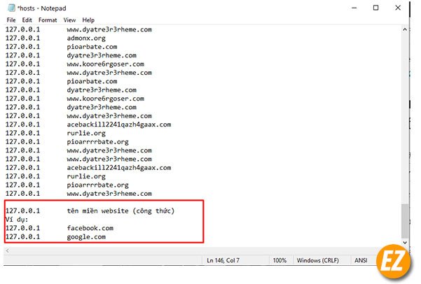 Chặn website thông qua file hosts