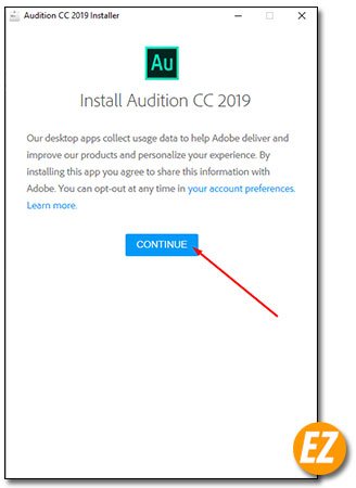 Đăng nhập thanh công và tiếp tục cài đặt Adobe auditions cc 2019