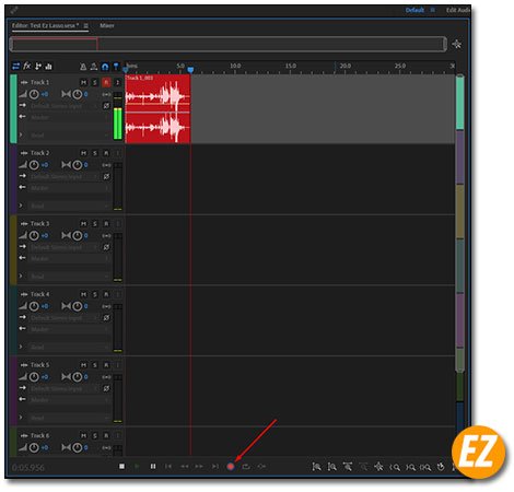 Dừng ghi âm trong adobe audition cc 2019