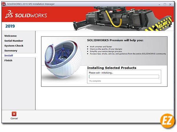 Quá trình cài đặt solidworks 2019