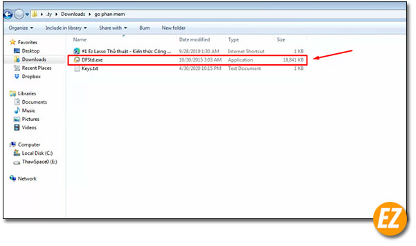 Chạy file cài đặt để gỡ phần mềm