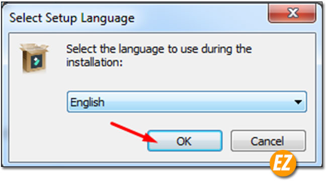 Chọn ngôn ngữ cài đặt phần mềm