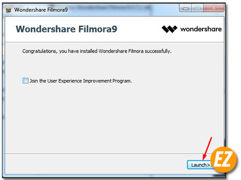 Hoàn tất quá trình cài đặt phần mềm wondershare filmora 9
