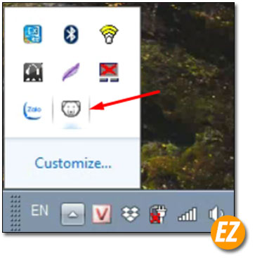 Icon phần mềm dưới thanh taskbar
