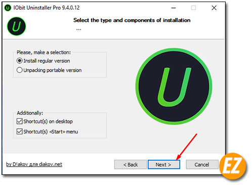 Chọn cài đặt phần mềm IObit uninstaller pro 9 full