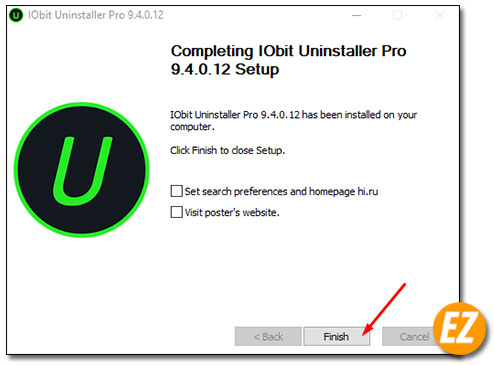 Hoàn thành cài đặt phần mềm IObit uninstaller 9 Full