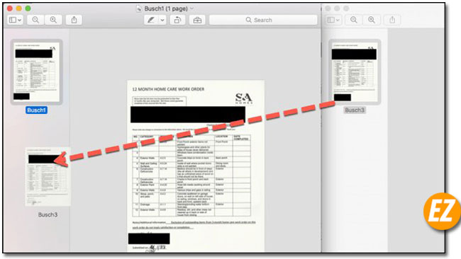 Keo file PDF cần gộp trên MAC