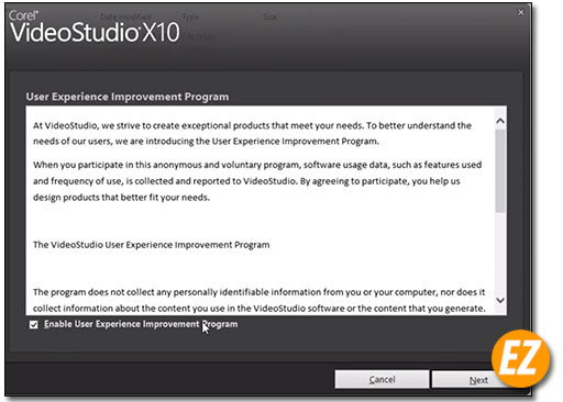 Các điều khoản của phần mềm Corel Video Studio Ultimate X10