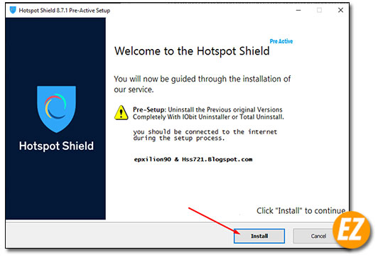 Chạy file cai đặt Hotspot Shield VPN Business
