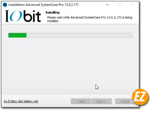 Quá trình cài đặt tự động phần mềm Advanced SystemCare Pro 13