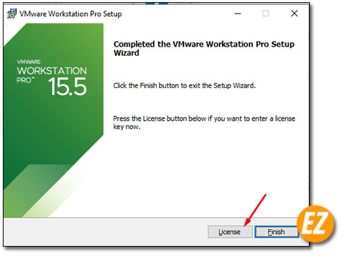 Chọn nhập key kích hoạt VMware Workstation Pro 15.5