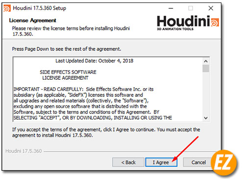 Chính sách cài đặt phần mềm SideFX Houdini 17