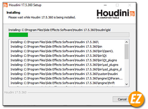 Quy trình cài đặt phần mềm SideFX Houdini 17