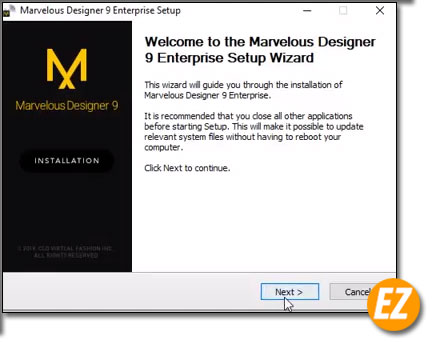 Chào mừng cài đặt Marvelous Designer 9 Enterprise