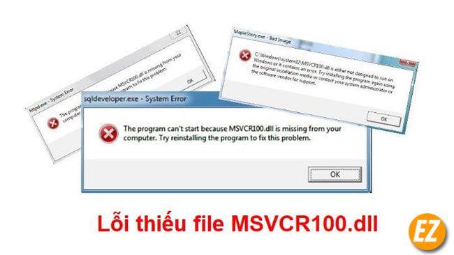 Khắc phục lỗi msvcr100.dll trên máy tính
