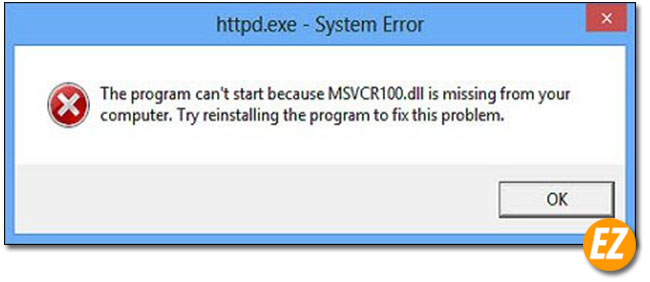 Lỗi msvcr100.dll
