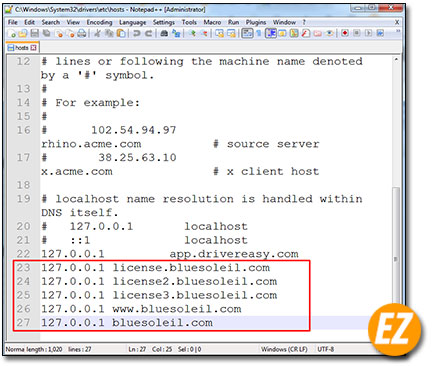 Thêm code vào file hosts