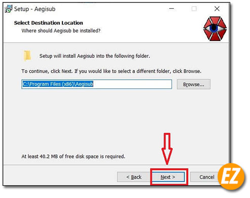 Chọn thư mục cài đặt phần mềm Aegisub 3.2.2 Full