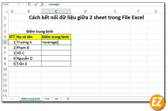 Điền hàm Average