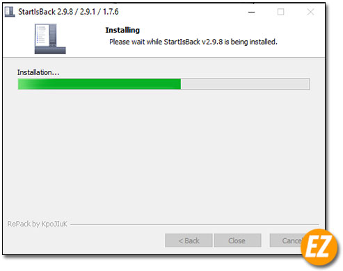 Quá trình cài đặt phần mềm StartBack++ tự động