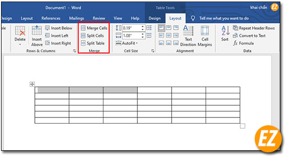 3 công cụ gộp và tách ô trong bảng word