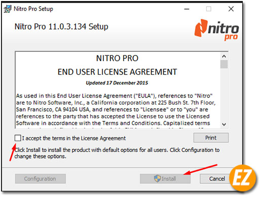 Chính sách cài đặt phần mềm PDF Nitro Pro