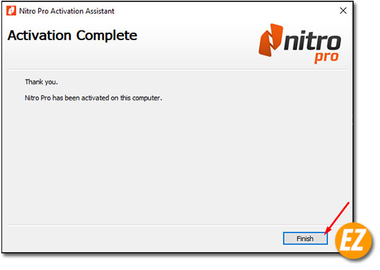 Hoàn thành quá trình kích hoạt phần mềm PDF Nitro Pro