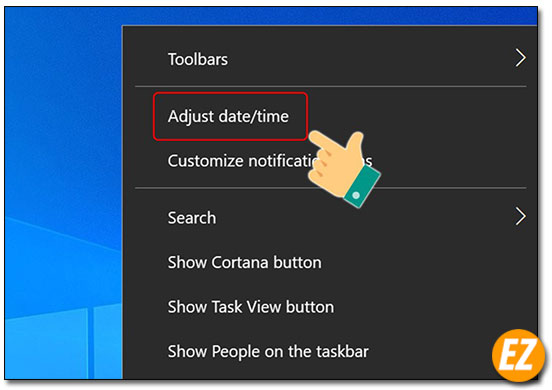 Chọn Adjust date/time