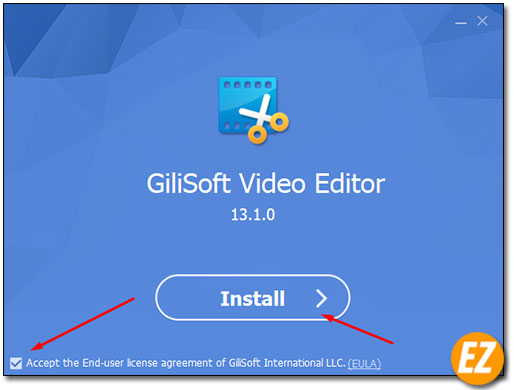 Chọn Install phần mềm GiliSoft Video Editor