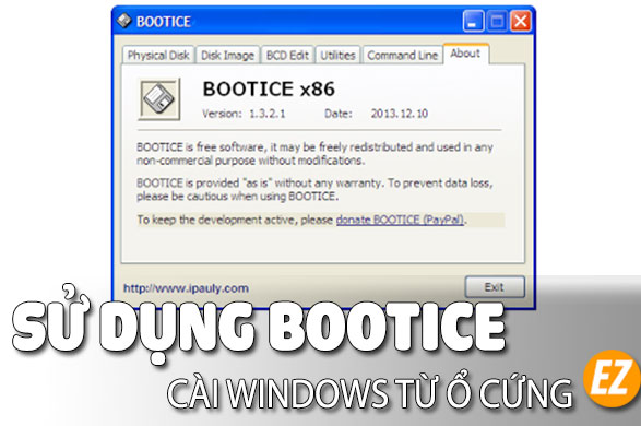 Sử dụng BootICE cài windows từ ổ cứng